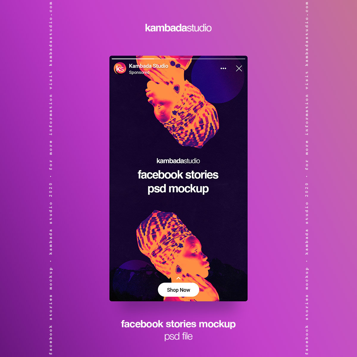 Mockup psd | photoshop template facebook story | facebook story ui mockup. Facebook Stories Psd Mockup Kambada Studio