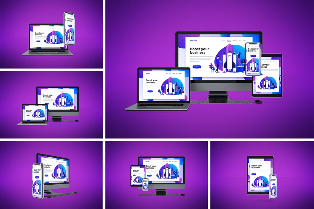 Showcase your responsive web designs with this mockup featuring a macbook, ipad and iphone. 520 Best Responsive Website Mockup Templates Free Premium