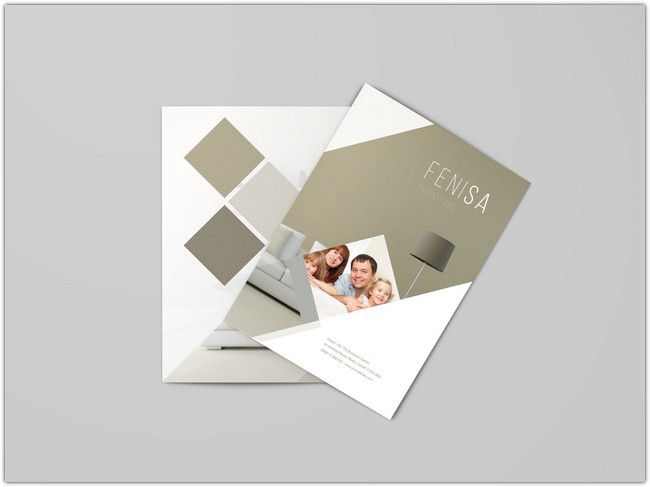 Mockup featuring two people holding an a5 flyer. A5 Brochure Mockup Free Download Free Mock Up