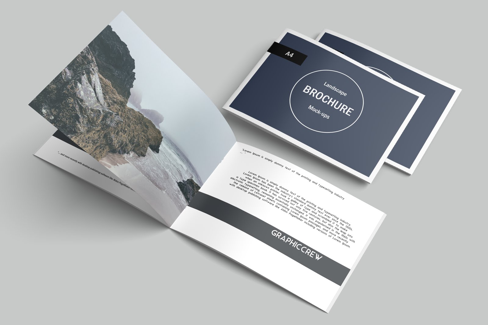 Find & download free graphic resources for brochure mockup. Free A4 Landscape Brochure Mockup