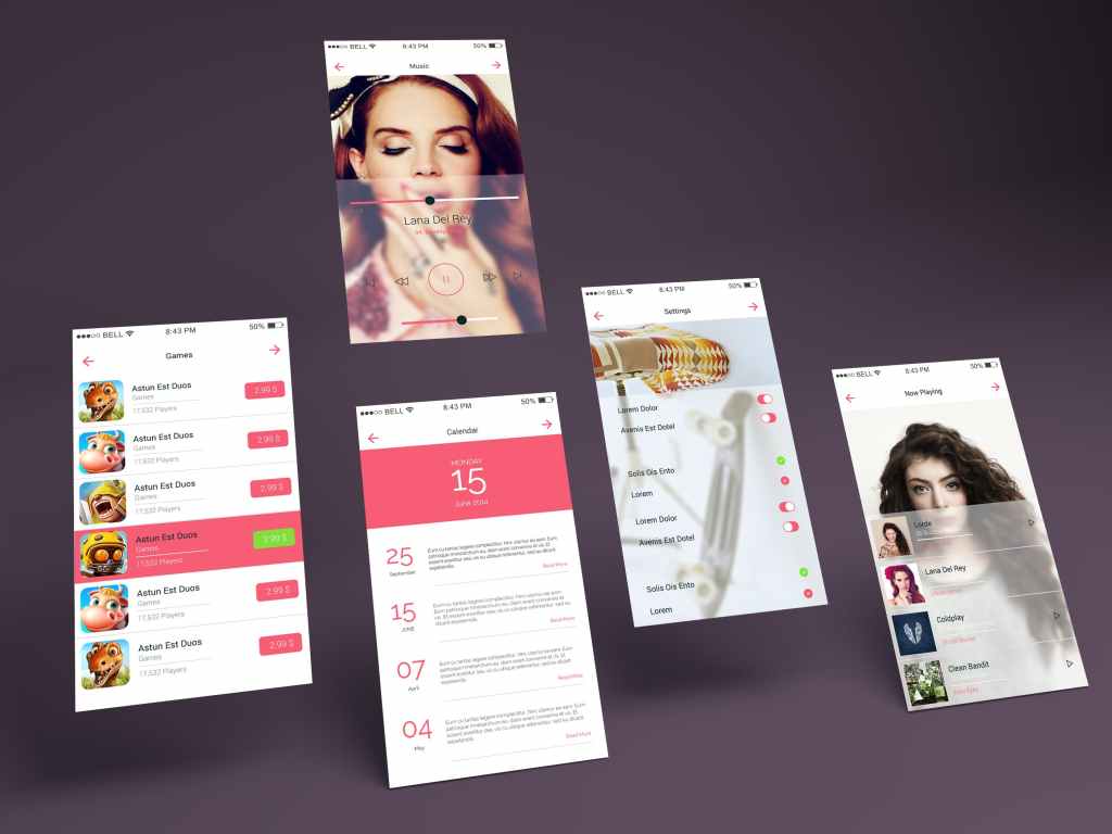 19+ Download App Multiple Screens Mockup&nbsp;Psd