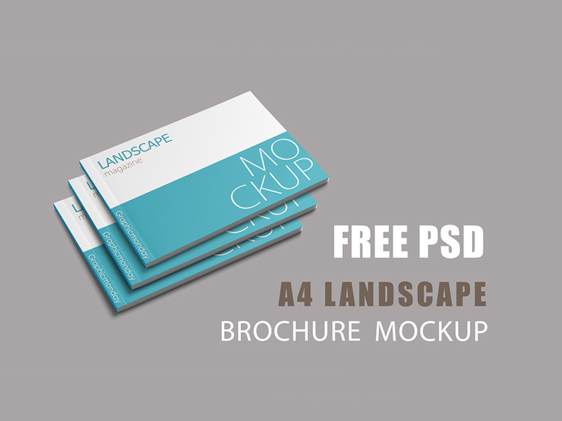 14+ Download A5 Landscape Book Mockup Free&nbsp;Psd